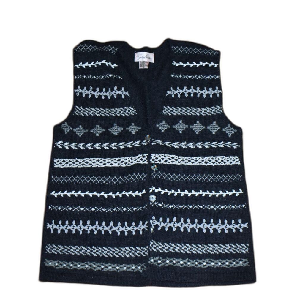 Vintage Black Knit Sweater Vest